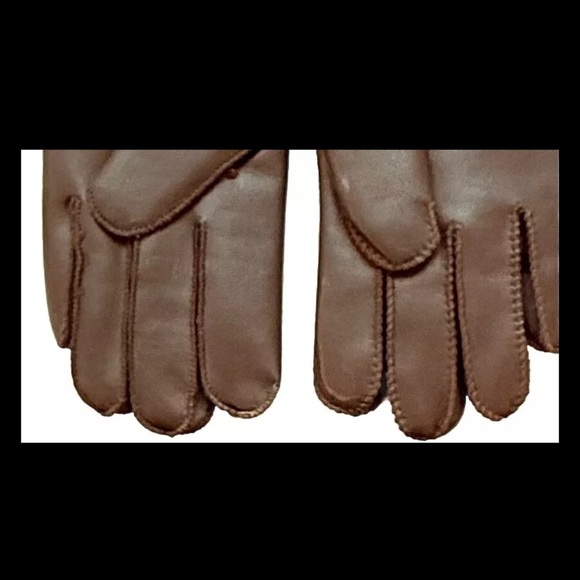 Avon Women’s Vintage Dark Brown Winter Gloves w/Stitching Design Thermal Lining - Picture 5 of 10